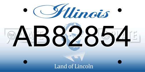 AB82854 Illinois License Plate