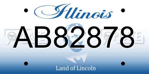 AB82878 Illinois License Plate