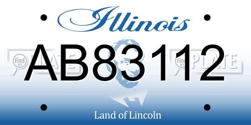 AB83112 Illinois License Plate