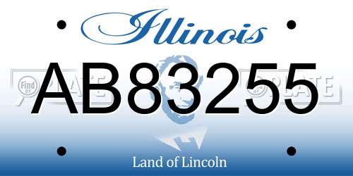 AB83255 Illinois License Plate