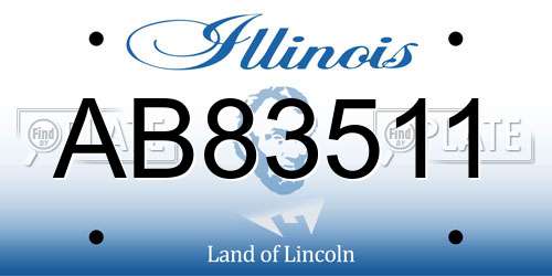 AB83511 Illinois License Plate