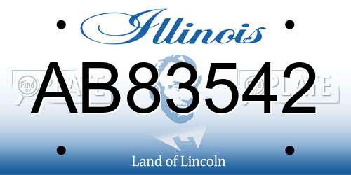 AB83542 Illinois License Plate