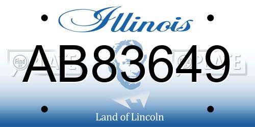 AB83649 Illinois License Plate