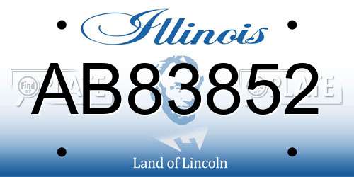 AB83852 Illinois License Plate