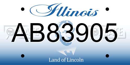 AB83905 Illinois License Plate