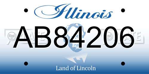 AB84206 Illinois License Plate