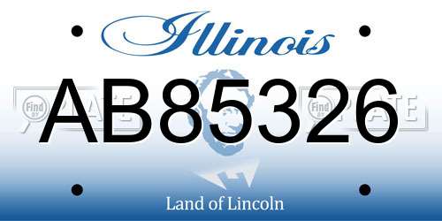 AB85326 Illinois License Plate