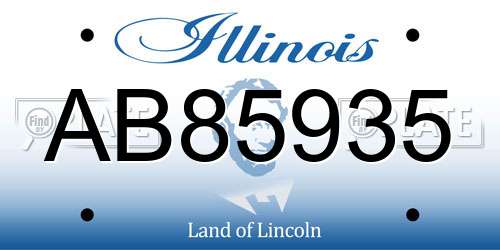 AB85935 Illinois License Plate