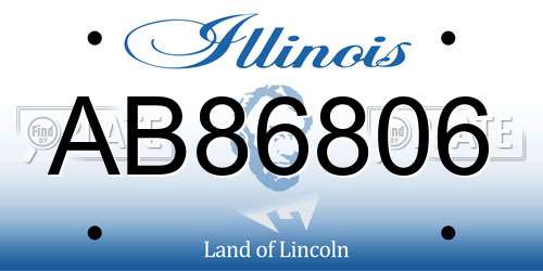 AB86806 Illinois License Plate