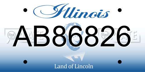 AB86826 Illinois License Plate