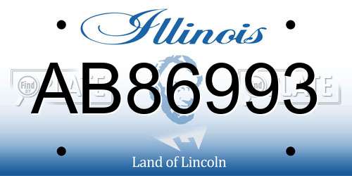 AB86993 Illinois License Plate