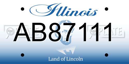 AB87111 Illinois License Plate