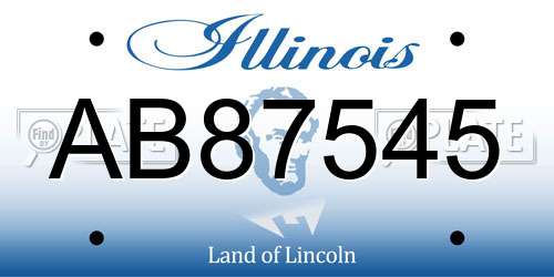 AB87545 Illinois License Plate
