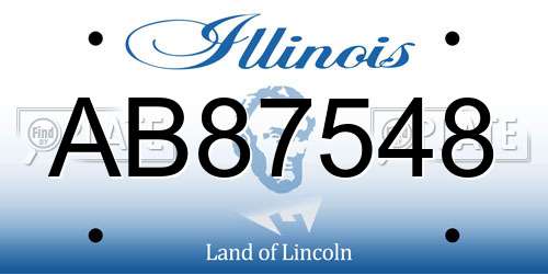 AB87548 Illinois License Plate