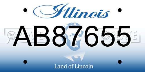 AB87655 Illinois License Plate
