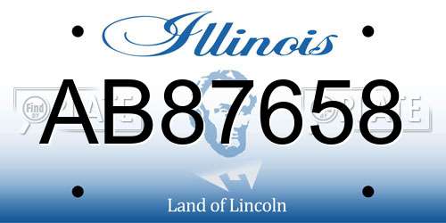 AB87658 Illinois License Plate