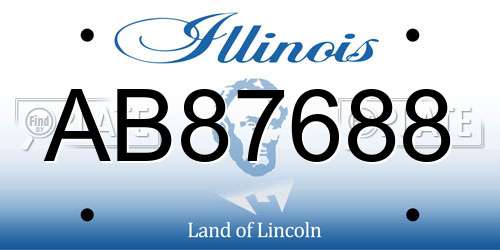AB87688 Illinois License Plate
