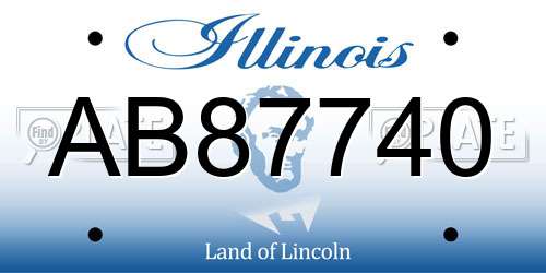 AB87740 Illinois License Plate