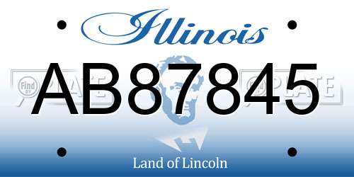 AB87845 Illinois License Plate