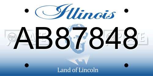AB87848 Illinois License Plate