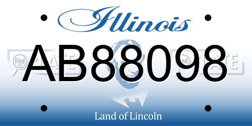 AB88098 Illinois License Plate
