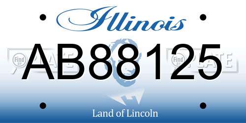 AB88125 Illinois License Plate