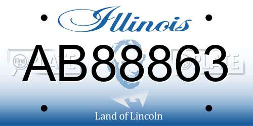 AB88863 Illinois License Plate