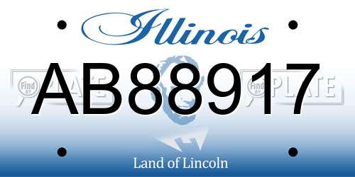 AB88917 Illinois License Plate