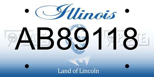 AB89118 Illinois License Plate