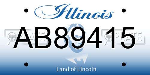AB89415 Illinois License Plate