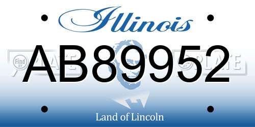 AB89952 Illinois License Plate