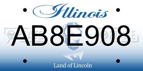 AB8E908 Illinois License Plate