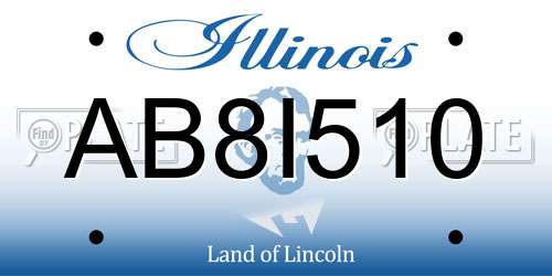 AB8I510 Illinois License Plate