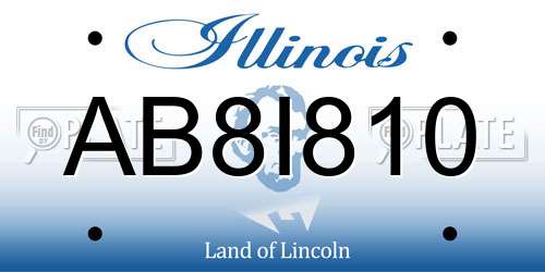 AB8I810 Illinois License Plate