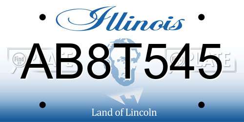 AB8T545 Illinois License Plate