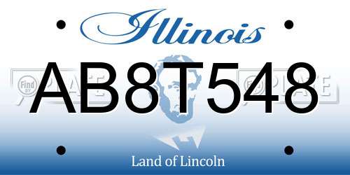 AB8T548 Illinois License Plate