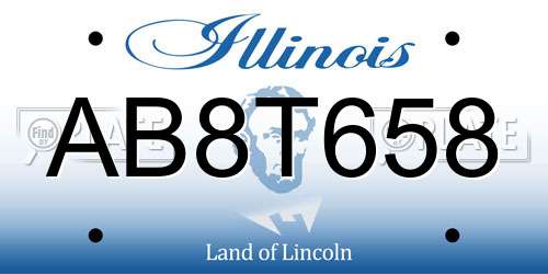 AB8T658 Illinois License Plate