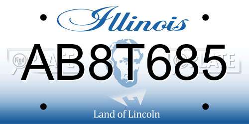 AB8T685 Illinois License Plate