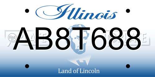 AB8T688 Illinois License Plate