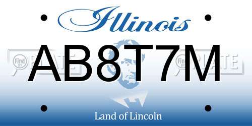AB8T7M Illinois License Plate