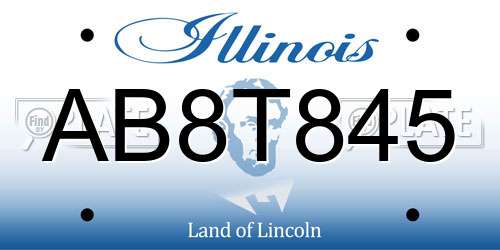AB8T845 Illinois License Plate