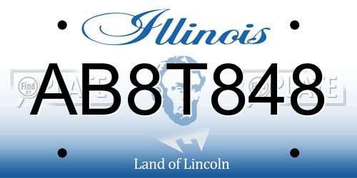 AB8T848 Illinois License Plate