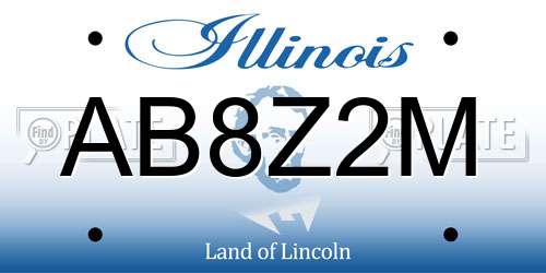 AB8Z2M Illinois License Plate