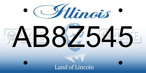 AB8Z545 Illinois License Plate