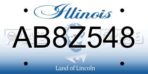 AB8Z548 Illinois License Plate