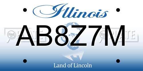 AB8Z7M Illinois License Plate