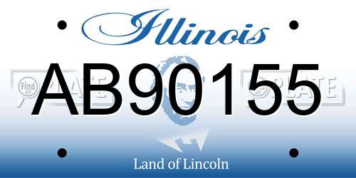 AB90155 Illinois License Plate