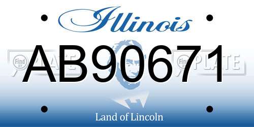 AB90671 Illinois License Plate