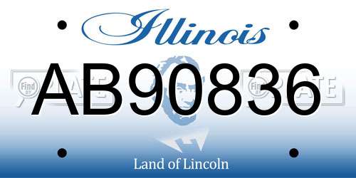 AB90836 Illinois License Plate