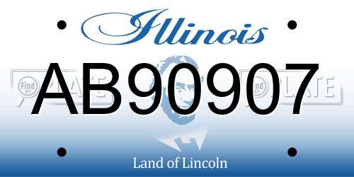 AB90907 Illinois License Plate